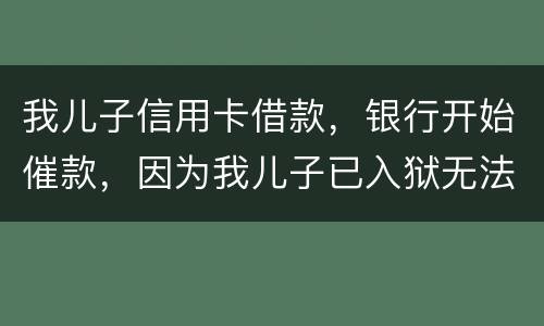 我儿子信用卡借款，银行开始催款，因为我儿子已入狱无法还款该怎么办