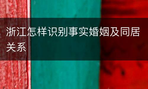 浙江怎样识别事实婚姻及同居关系