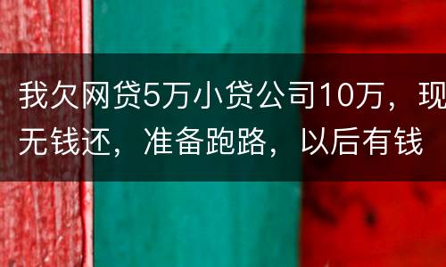 我欠网贷5万小贷公司10万，现无钱还，准备跑路，以后有钱了在还可以吗