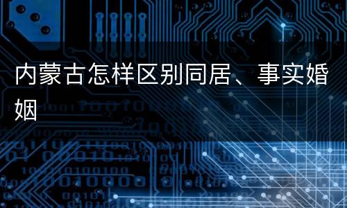 内蒙古怎样区别同居、事实婚姻
