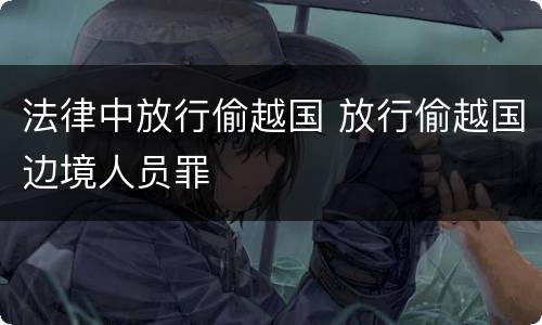 法律中放行偷越国 放行偷越国边境人员罪