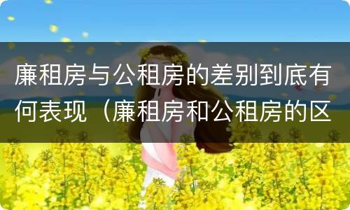廉租房与公租房的差别到底有何表现（廉租房和公租房的区别到底是什么）