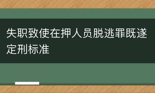 失职致使在押人员脱逃罪既遂定刑标准