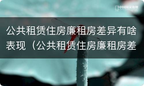 公共租赁住房廉租房差异有啥表现（公共租赁住房廉租房差异有啥表现呢）