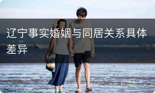 辽宁事实婚姻与同居关系具体差异