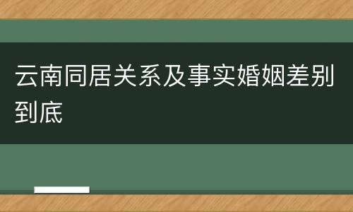 云南同居关系及事实婚姻差别到底