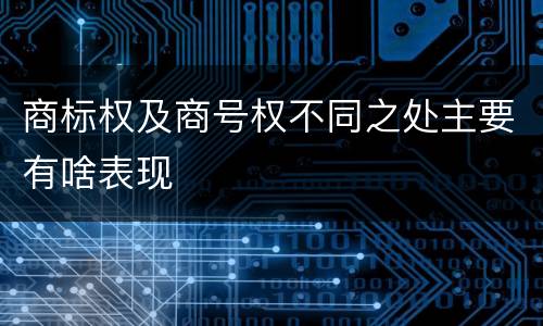 商标权及商号权不同之处主要有啥表现
