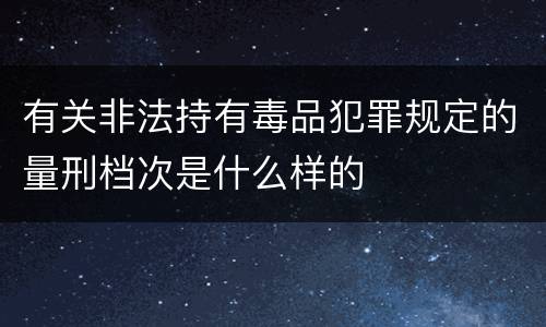 有关非法持有毒品犯罪规定的量刑档次是什么样的