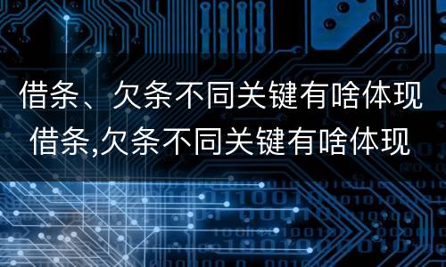 借条、欠条不同关键有啥体现 借条,欠条不同关键有啥体现吗