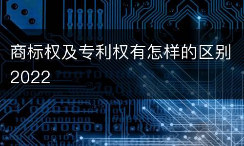 商标权及专利权有怎样的区别2022