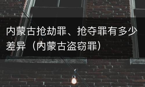 内蒙古抢劫罪、抢夺罪有多少差异（内蒙古盗窃罪）