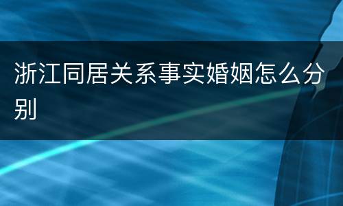 浙江同居关系事实婚姻怎么分别