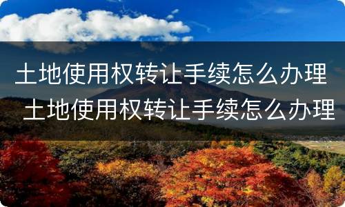 土地使用权转让手续怎么办理 土地使用权转让手续怎么办理流程