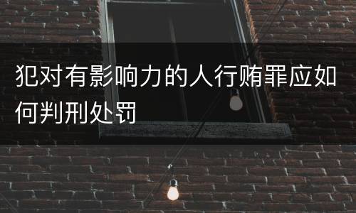 犯对有影响力的人行贿罪应如何判刑处罚