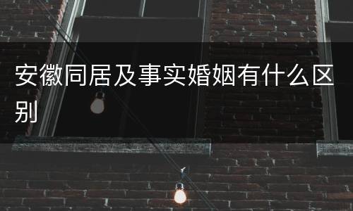 安徽同居及事实婚姻有什么区别