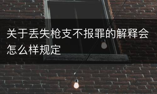 关于丢失枪支不报罪的解释会怎么样规定