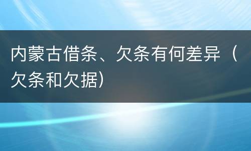 内蒙古借条、欠条有何差异（欠条和欠据）
