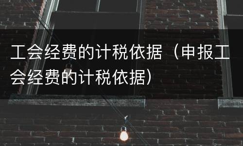 工会经费的计税依据（申报工会经费的计税依据）