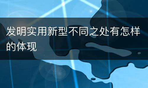 发明实用新型不同之处有怎样的体现