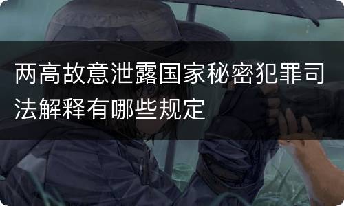 两高故意泄露国家秘密犯罪司法解释有哪些规定