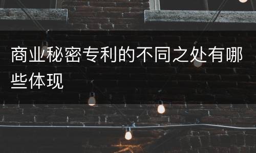 商业秘密专利的不同之处有哪些体现