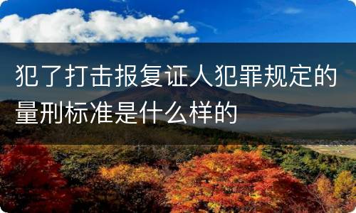 犯了打击报复证人犯罪规定的量刑标准是什么样的