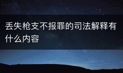 丢失枪支不报罪的司法解释有什么内容