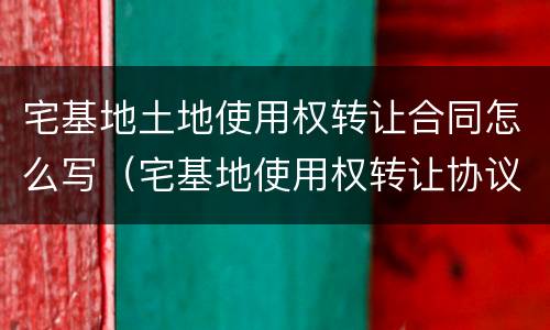 宅基地土地使用权转让合同怎么写（宅基地使用权转让协议书范本）