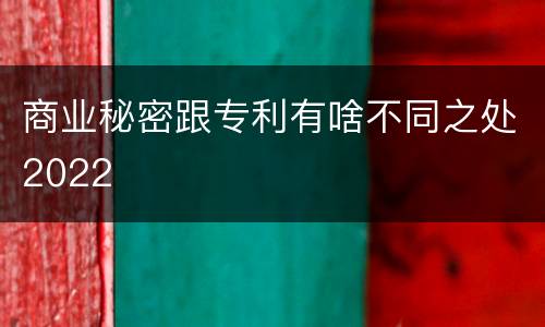 商业秘密跟专利有啥不同之处2022