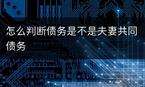 怎么判断债务是不是夫妻共同债务