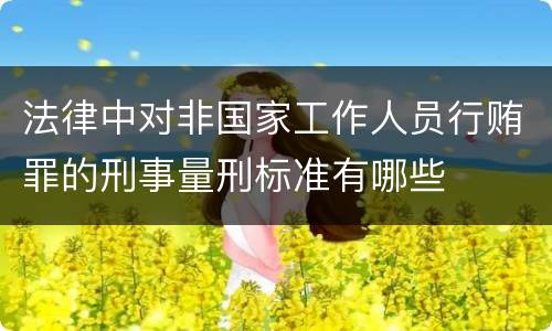 法律中对非国家工作人员行贿罪的刑事量刑标准有哪些