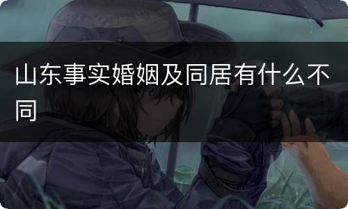 山东事实婚姻及同居有什么不同
