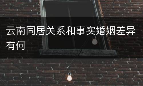 云南同居关系和事实婚姻差异有何