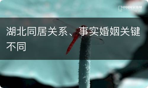 湖北同居关系、事实婚姻关键不同