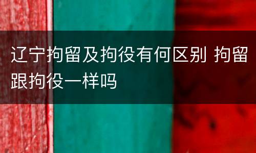 辽宁拘留及拘役有何区别 拘留跟拘役一样吗