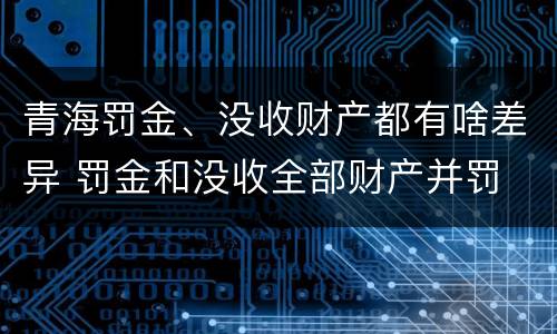 青海罚金、没收财产都有啥差异 罚金和没收全部财产并罚