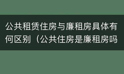 公共租赁住房与廉租房具体有何区别（公共住房是廉租房吗）