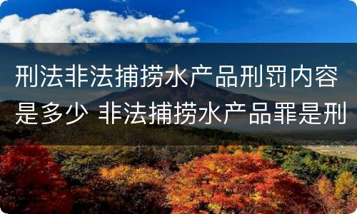 刑法非法捕捞水产品刑罚内容是多少 非法捕捞水产品罪是刑事案件吗