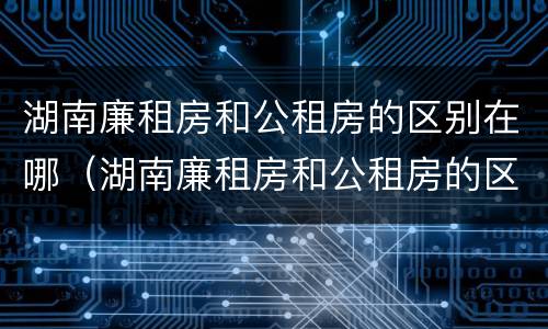 湖南廉租房和公租房的区别在哪（湖南廉租房和公租房的区别在哪里）
