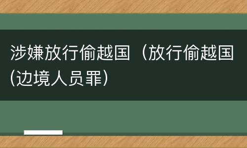 涉嫌放行偷越国（放行偷越国(边境人员罪）