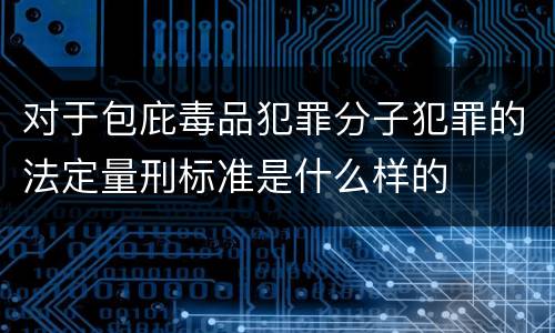 对于包庇毒品犯罪分子犯罪的法定量刑标准是什么样的