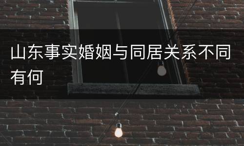 山东事实婚姻与同居关系不同有何