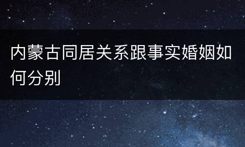 内蒙古同居关系跟事实婚姻如何分别