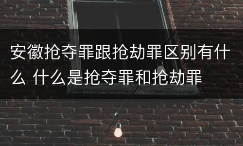 安徽抢夺罪跟抢劫罪区别有什么 什么是抢夺罪和抢劫罪