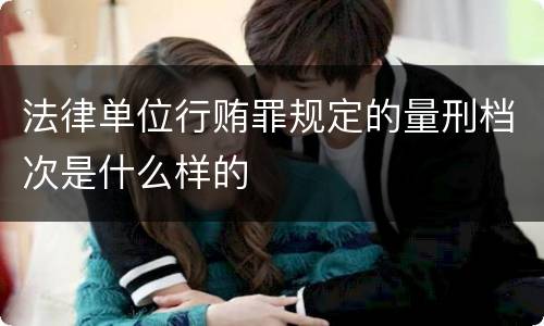 法律单位行贿罪规定的量刑档次是什么样的