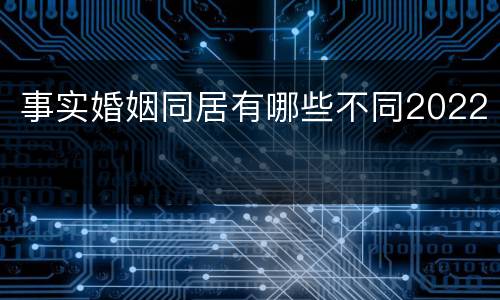 事实婚姻同居有哪些不同2022