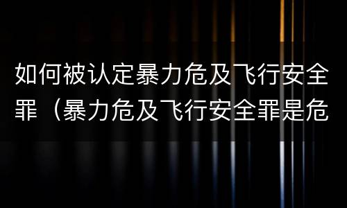 如何被认定暴力危及飞行安全罪（暴力危及飞行安全罪是危险犯吗）