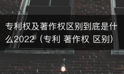 专利权及著作权区别到底是什么2022（专利 著作权 区别）