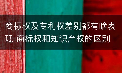商标权及专利权差别都有啥表现 商标权和知识产权的区别