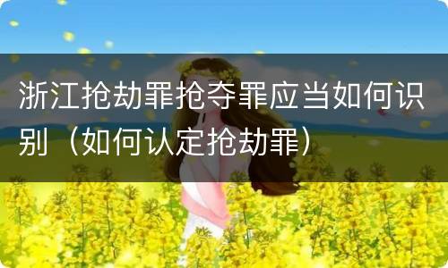 浙江抢劫罪抢夺罪应当如何识别（如何认定抢劫罪）